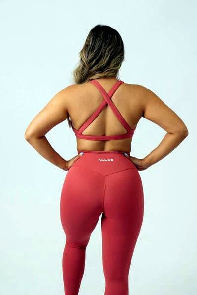 Coral Crossback Set Bra on body