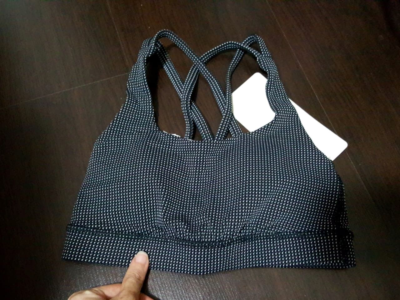Graphite Strap Bra on body