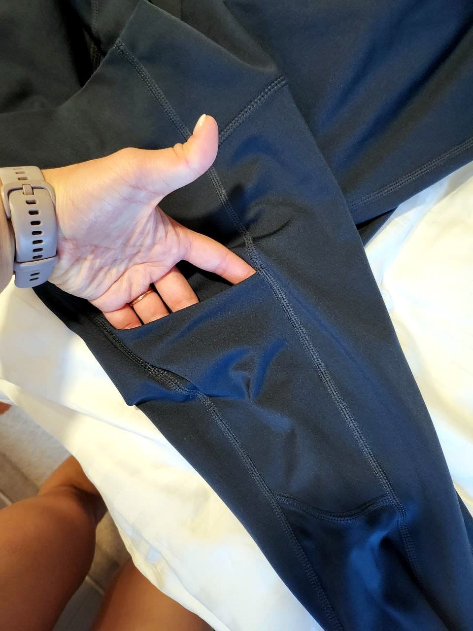 Navy Pocket Legging on body