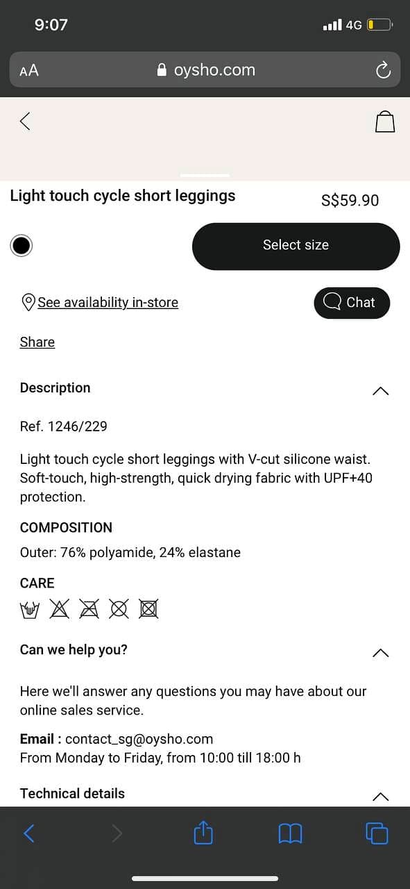 Black V-Waist Cycle Short on body